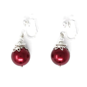 14mm Red Christmas Ball Earrings