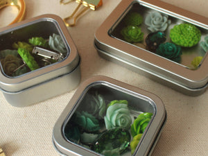 Green Flower Magnet Set