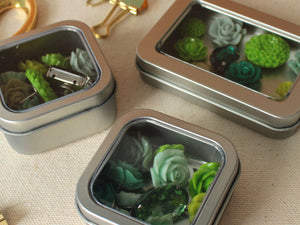 Green Flower Magnet Set