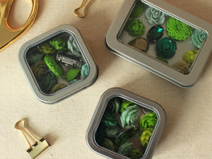 Green Flower Magnet Set