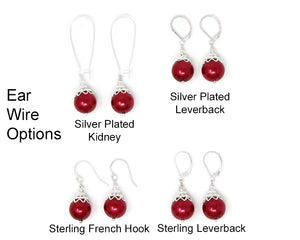 12mm White Christmas Ball Earrings