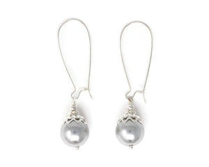 12mm Silver Christmas Ball Earrings