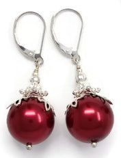 14mm Red Christmas Ball Necklace & Earring Set
