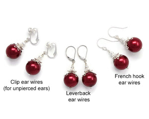 14mm Red Christmas Ball Earrings