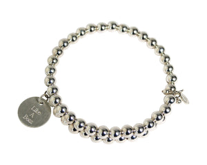 Secret Intention Single Sterling Silver Beaded Bracelet