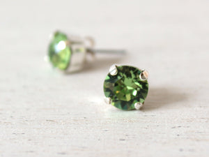 Peridot Crystal Stud Earrings