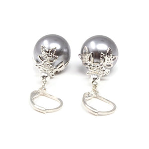 14mm Silver Christmas Ball Earrings