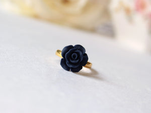 Rose Ring in Matte Navy Blue