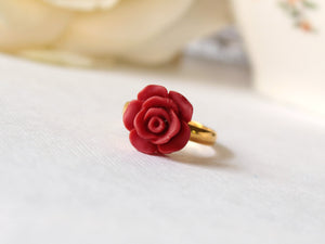 Rose Ring in Matte Red