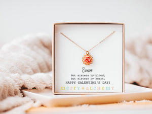 20 or 24 Inch Flower Necklace Personalized Best Friend Gift