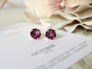 October Birthstone Stud Earrings