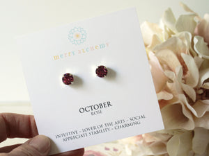 October Birthstone Stud Earrings