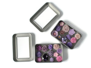 Purple Flower Magnet Set