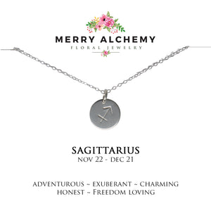 Sagittarius Zodiac Necklace in Sterling Silver