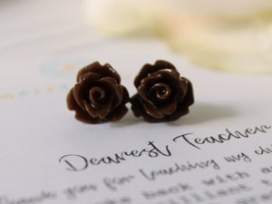 Flower Earrings Personalized Teacher Gift