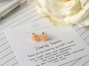 Flower Earrings Personalized Teacher Gift