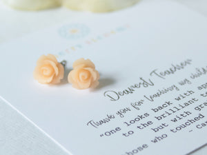 Flower Earrings Personalized Teacher Gift