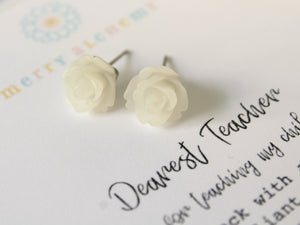 Flower Earrings Personalized Teacher Gift