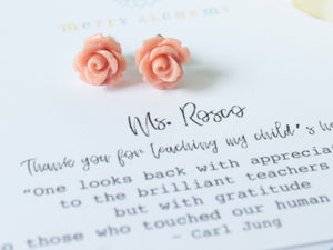 Flower Earrings Personalized Teacher Gift