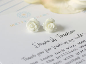 Flower Earrings Personalized Teacher Gift