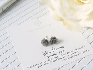 Flower Earrings Personalized Teacher Gift