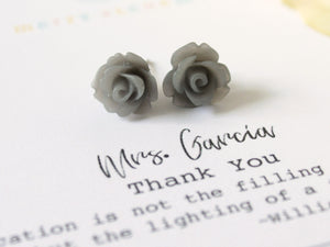 Flower Earrings Personalized Teacher Gift