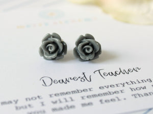 Flower Earrings Personalized Teacher Gift