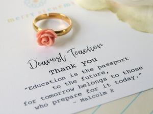 Flower Ring Personalized Teacher Gift