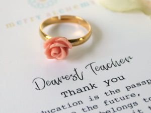 Flower Ring Personalized Teacher Gift