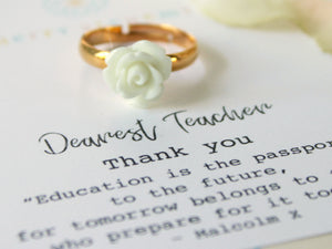 Flower Ring Personalized Teacher Gift