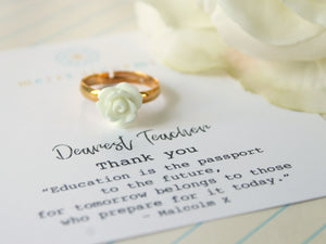 Flower Ring Personalized Teacher Gift