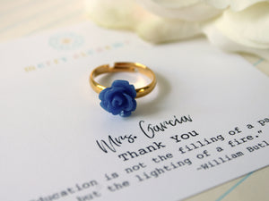 Flower Ring Personalized Teacher Gift