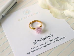 Flower Ring Personalized Teacher Gift