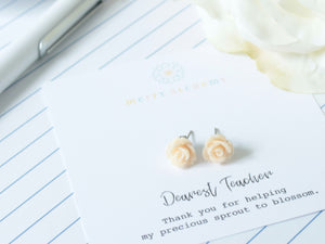 Flower Earrings Personalized Teacher Gift