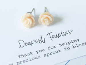 Flower Earrings Personalized Teacher Gift