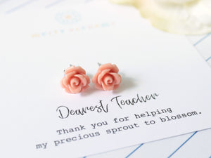 Flower Earrings Personalized Teacher Gift