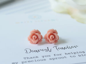 Flower Earrings Personalized Teacher Gift