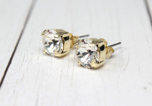Clear Crystal Stud Earrings