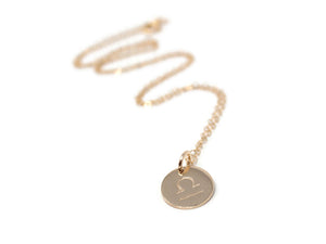 Libra Zodiac Necklace in Gold Fill