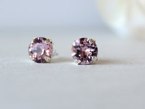 June Birthstone Stud Earrings in Light Amethyst