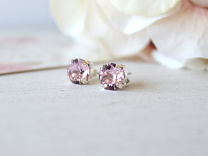 June Birthstone Stud Earrings in Light Amethyst