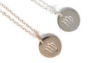 Virgo Zodiac Necklace in Sterling Silver