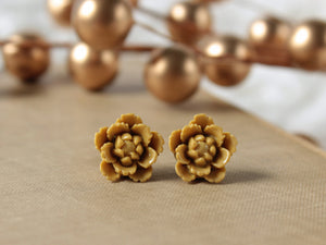 Mustard Yellow Succulent Earrings