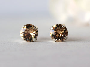 November Birthstone Stud Earrings in Light Colorado Topaz