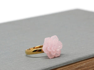 Succulent Ring in Pink Sparkle