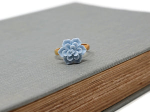 Succulent Ring in Powder Blue