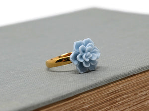 Succulent Ring in Powder Blue