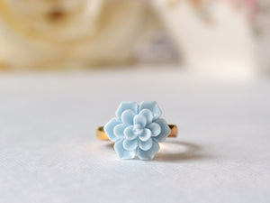 Succulent Ring in Powder Blue