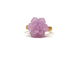 Succulent Ring in Purple Sparkle