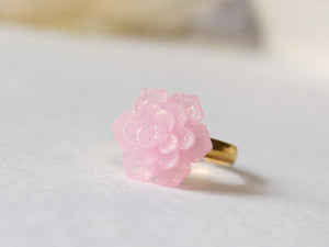 Succulent Ring in Purple Sparkle